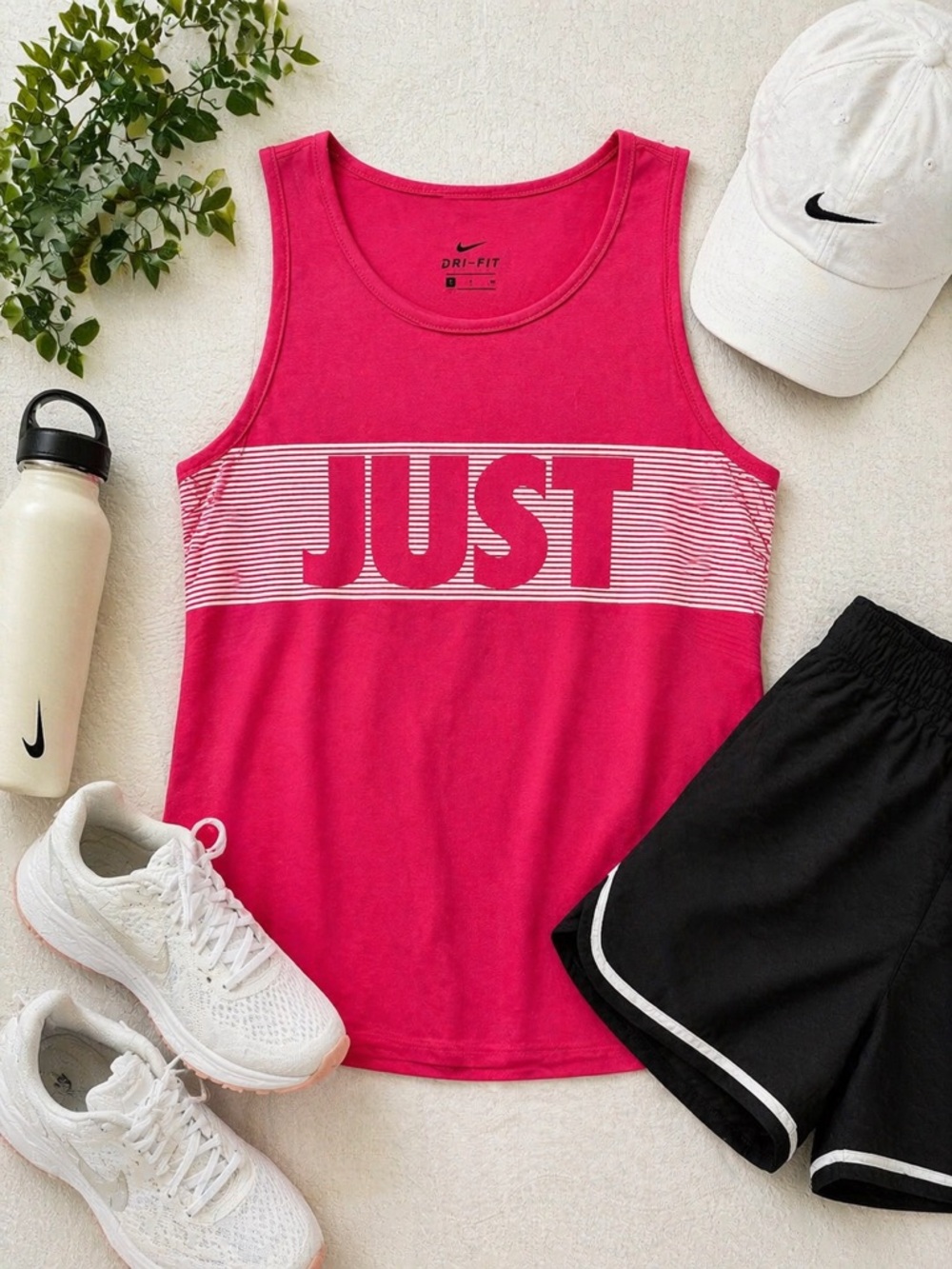 Nike Dri-FIT Tank Top Women’s Small Pink Just Do It Graphic Athletic